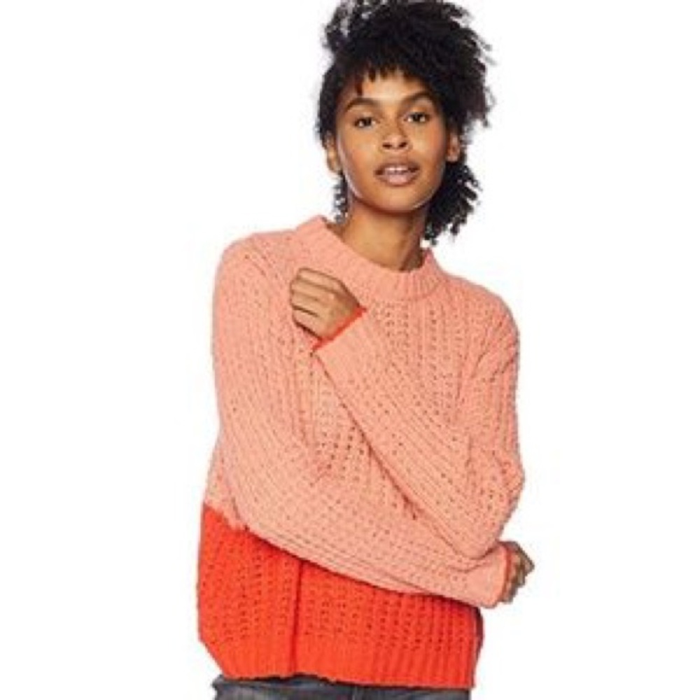 Billabong block party orange sweater large
